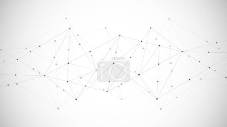 Téléchargez les photos : Abstract polygonal background with connecting dots and lines. Global network connection, digital technology and communication concept. High quality illustration - en image libre de droit