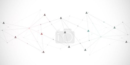 Illustration for Connecting people and communication concept, social network. Vector illustration. - Royalty Free Image