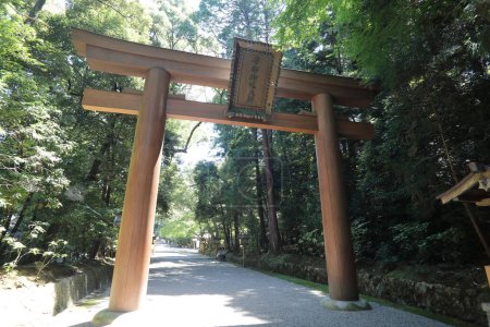 Photo for Omiwa Shrine in Sakurai City, Nara Prefecture, Japan. Omiwa Shrine, also known as Omiwa Jinja, is a Shinto shrine located in Sakurai City, Nara Prefecture, Japan. It is one of the oldest Shinto shrines in Japan. - Royalty Free Image
