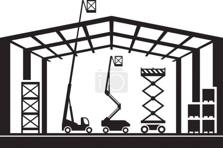 Illustration for Construction lifting machinery - vector illustration - Royalty Free Image