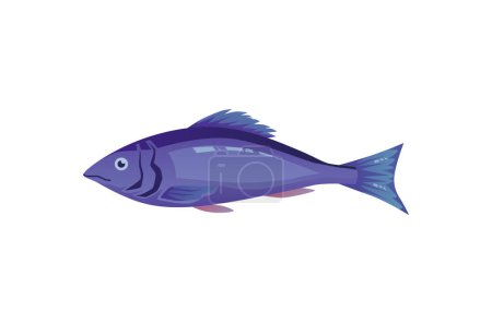 Téléchargez les illustrations : Hareng ou aleck nourriture poisson icône plat dessin animé vecteur illustration isolé sur fond blanc. Hareng poisson marin pour les fruits de mer et la pêche thème conception. - en licence libre de droit