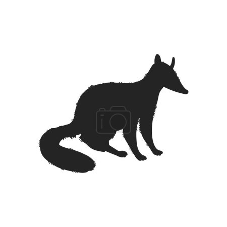 Illustration for Numbat Australian animal - black silhouette vector illustration isolated on white background. Monochrome icon of noombat. Concepts of nature, wildlife and kids education. - Royalty Free Image