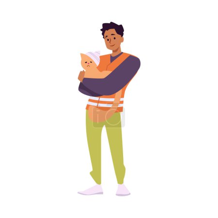 Téléchargez les illustrations : Un jeune homme en gilet orange aide un chat malade et impuissant. Volontaires aidant après un accident, une catastrophe, une catastrophe naturelle. Illustration vectorielle personnage bénévole de dessin animé isolé sur fond blanc - en licence libre de droit