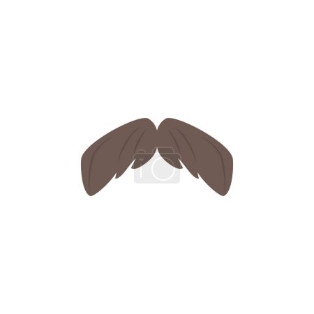 Téléchargez les illustrations : Moustache Astérix grise style plat, illustration vectorielle isolée sur fond blanc. Elément design décoratif pour salon de coiffure, homme beauté et mode - en licence libre de droit