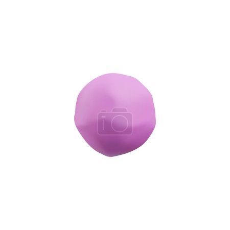 Illustration for Plasticine lilac ball 3D style, vector illustration isolated on white background. Simple decorative design element, volume single object, geometric figure - Royalty Free Image