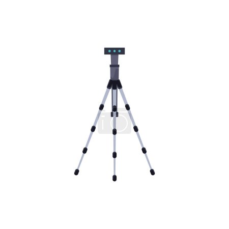 Illustration for Surveying equipment on tripod. Vector illustration of a modern theodolite or total station on a stable tripod, used for geodetic measurements - Royalty Free Image