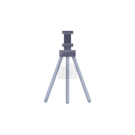 Illustration for Vector representation of a classic, empty tripod with a mobile mount, ideal for video recording and streaming - Royalty Free Image