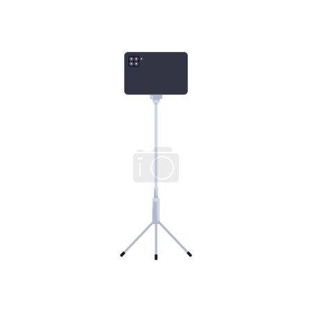 Illustration for A modern smartphone mounted on a sleek tripod. Vector illustration of mobile photography equipment with a clean and minimalistic design, ideal for technology themes - Royalty Free Image