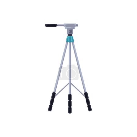 Professional camera tripod with pan handle. Vector illustration of a durable photography stand, perfect for precise camera control and stability