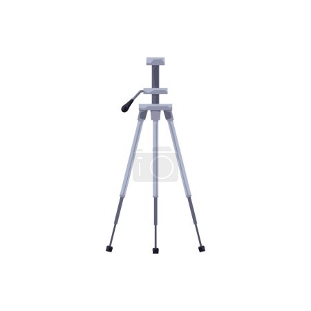 Illustration for A sleek, modern camera tripod with extended legs and an adjustable head. Vector illustration ideal for photography-related content - Royalty Free Image