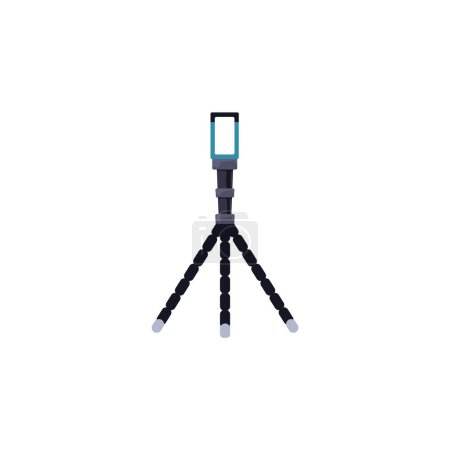 Flexible tripod with smartphone holder, depicted in a clean vector style, perfect for mobile photography themes