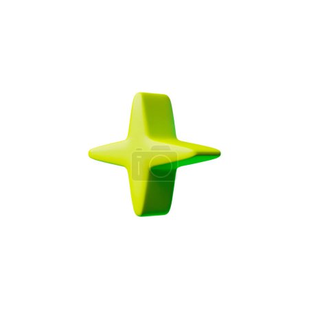 Illustration for A bold, green star with a smooth, rubber-like texture, captured in a vector illustration embracing brutalist simplicity and solid color. - Royalty Free Image