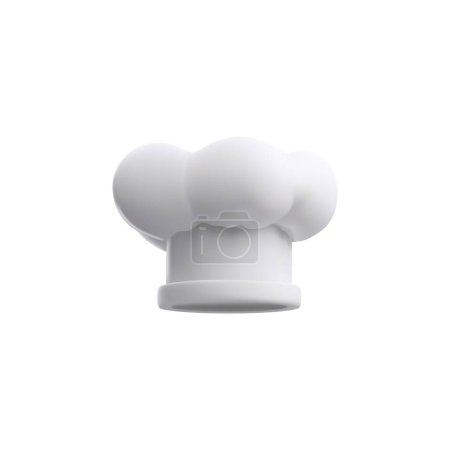 3D vector chef hat icon, design on a pure white background, perfect for culinary layouts, kitchen infographics and catering service templates.