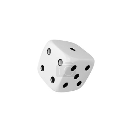 Illustration for A vector illustration of a 3D white dice balanced on an edge, with the numbers four, five and one on the sides. Ideal for casino, poker and table game designs. - Royalty Free Image