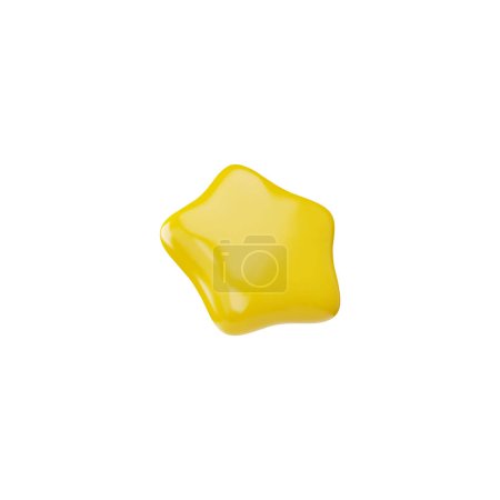 Illustration for A glossy yellow star shape. Simple vector illustration with a 3D effect, perfect for icons or logos. - Royalty Free Image