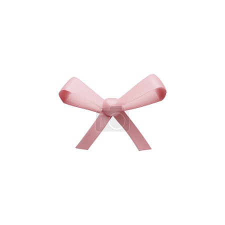 Elegante 3D rosa Schleife. Vektor-Illustration eines zarten Bandes, das zu einem Knoten gebunden ist, ideal für Geschenkdekoration und besondere Anlässe.