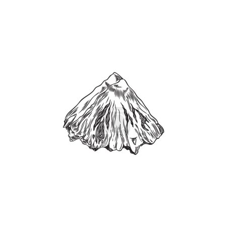 Hand-drawn sketch of a majestic mountain peak. Vector illustration perfect for nature themes and outdoor adventure designs.