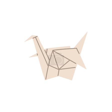 Vektorillustration mit einem Origami-Papiervogel, einem klassischen Symbol für Liebe und Hoffnung in asiatischen Traditionen. Einzelstück in flachem Stil für den Einsatz im kulturellen Design.