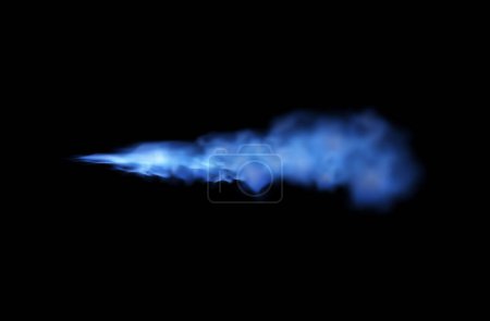 Ilustración de Una corriente de humo azul fluye rápidamente a través de un vacío oscuro, capturado en una ilustración vectorial para diseños dinámicos y misteriosos. - Imagen libre de derechos