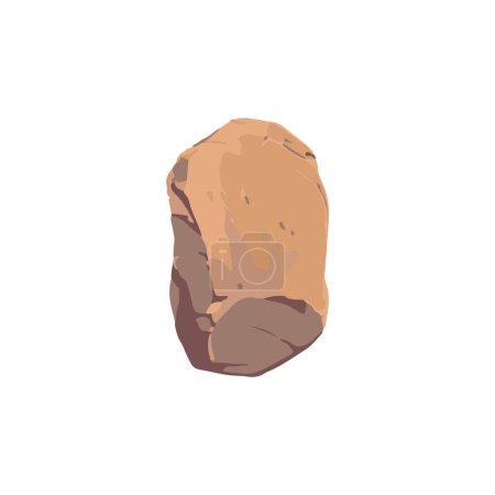 An upright, textured brown stone. Vector illustration suitable for depicting boulders or rock obstacles in landscape design.
