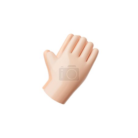 Folded prayer hands 3D style icon. Human praying arm religion render symbol. Vector illustration isolated on white background. Cartoon Namaste hand sign gesture