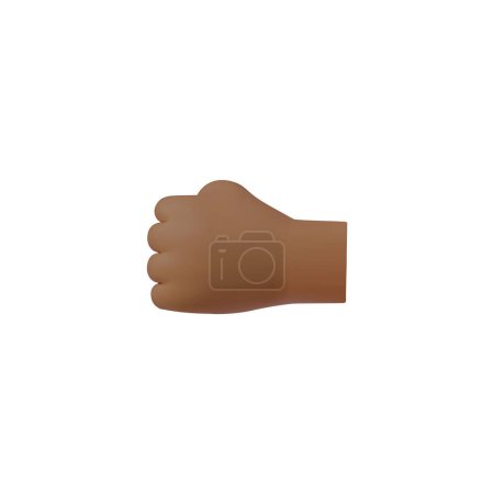A 3D vector illustration of a clenched fist, often used to represent strength, solidarity, or resistance.