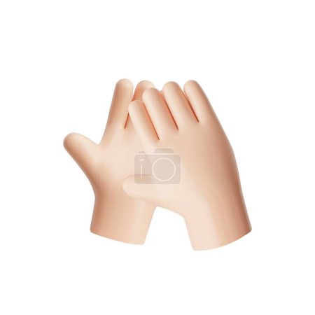 3D-Hände in einer sanften, unterstützenden Geste, die Trost, Beruhigung und Pflege symbolisieren