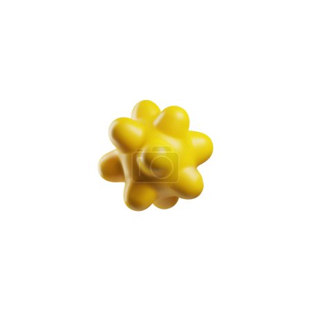 Leuchtend gelbe 3D-Vektordarstellung eines texturierten Tierspielzeugs, ideal für sensorisches Spiel und Interaktion mit Haustieren.