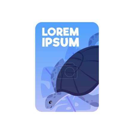 Illustration for App icon with sea turtle motif. Vector illustration featuring a charming turtle, ideal for mobile applications related to marine life or educational games. - Royalty Free Image