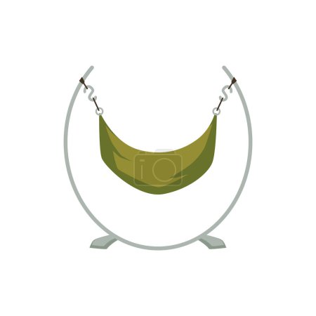 Téléchargez les illustrations : Chaise hamac minimaliste. Illustration vectorielle d'une chaise hamac suspendue simple mais élégante avec un support élégant, idéal pour les intérieurs modernes. - en licence libre de droit