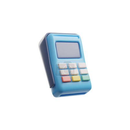 A 3D icon vector illustration of a colorful payment terminal, ideal for teaching financial concepts in a playful manner.