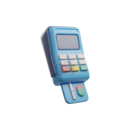 Illustration for Colorful 3D icon vector illustration of a card payment terminal, representing modern financial transactions. - Royalty Free Image