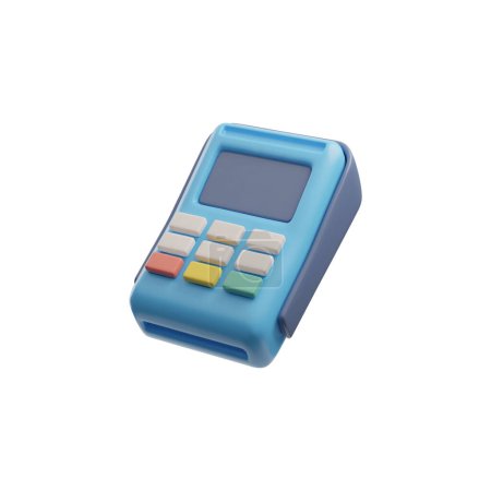 3D icon vector illustration depicting a blue card payment terminal, a symbol of contemporary electronic finance.