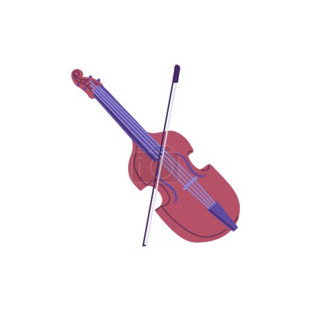 Violin icon to create a dance floor atmosphere. Vector illustration of a bowed instrument isolated for design in a flat style, ideal for creating rhythmic melodies.