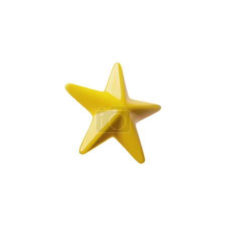 Authoritative gold star in 3D with sharp ends. Vector illustration of a side view icon on isolated background, perfect for representing leadership qualities.