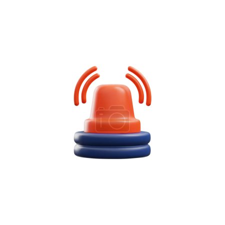 Ilustración de un sistema de alarma de ambulancia con sirena 3D realista. Imágenes vectoriales de luces intermitentes rojas para la policía, bomberos y médicos de emergencia