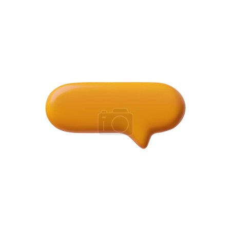 3D glänzend orange, leere Sprechblasenvektorillustration. Render runden rechteckigen Text Blase Volumen Form. Chat-Symbol für soziale Medien, Dialog-Wolke 3d-Fenster, Chat-Box
