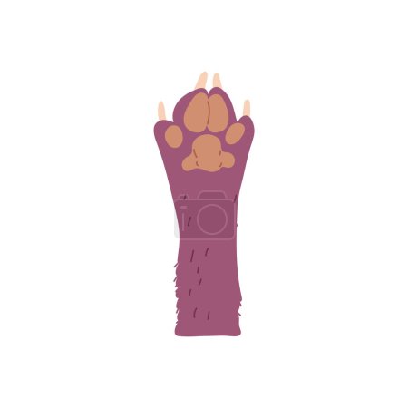 Vector illustration of a cute dog paw. A pet-themed icon for veterinary medicine in a playful cartoon style. Perfect for creating veterinary graphics.