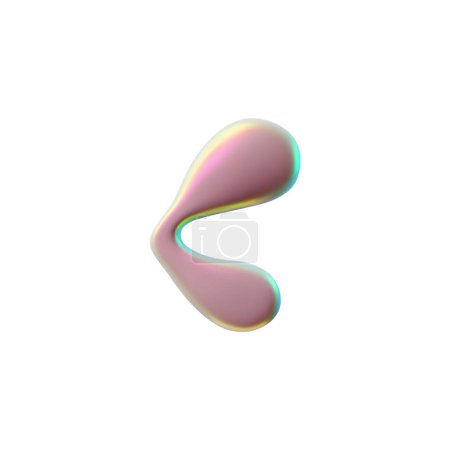 Elegant 3D Y2K style icon showcasing a fluid, abstract shape in iridescent pastel colors. Perfect vector illustration for for 90s and 00s trendy designs projects