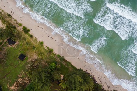 Beautiful Aerial drone image of Beautiful seascape scene of Kelambu Beach, Kudat, Sabah,