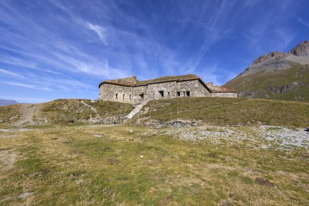 Photo for View of Ronce Fort on the Mont-Cenis lake  between the Italian Val di Susa and the French Maurienne valley, France - Royalty Free Image