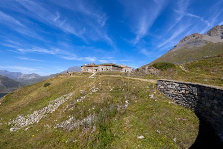 Photo for View of Ronce Fort on the Mont-Cenis lake  between the Italian Val di Susa and the French Maurienne valley, France - Royalty Free Image