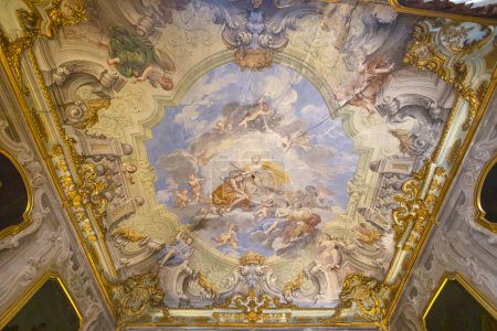 Foto de GENOA, ITALIA, 20 DE ENERO DE 2024 - Frescos del Palacio de Cattaneo della Volta en el centro histórico de Génova, Italia - Imagen libre de derechos