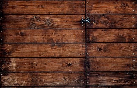 Photo for Wooden Background, rustic and vintage wood with nailed boards. - Royalty Free Image