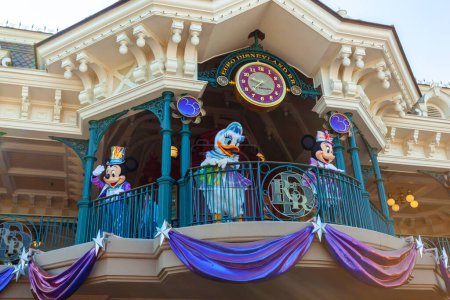 Photo for Paris, France - June 02, 2023: On the occasion of the 30th anniversary the most famous Disney characters greet tourists at the entrance. - Royalty Free Image