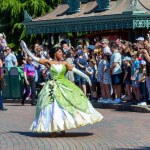 Paris, France - June 02, 2023: Show on the occasion of the 30th anniversary of Disneyland Paris. In the photo Tiana, the princess of the film The Princess and the Frog