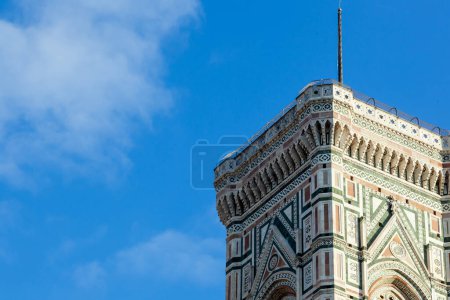 Photo for Bell tower detail of Florence Santa Maria del Fiore cathedral in Tuscany, Italy. - Royalty Free Image