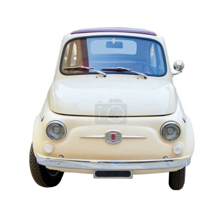 Photo for Florence, Italy - January 12, 2012: Classic Ceam coloured Fiat 500 motor car. Front view with customizable glasses. - Royalty Free Image
