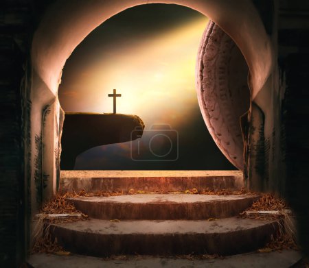 Photo for Christ Jesus Easter concept, Crucifixion And Resurrection Of Jesus Christ - Royalty Free Image