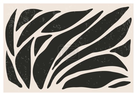 Téléchargez les illustrations : Matisse inspiré milieu du siècle collage contemporain affiche d'art mural minimaliste avec des formes florales organiques abstraites - en licence libre de droit